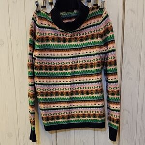 J. Crew Multicolor Striped Turtleneck Sweater